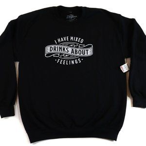KID DANGEROUS Black Mixed Drinking Humor Funny Crewneck Sweater